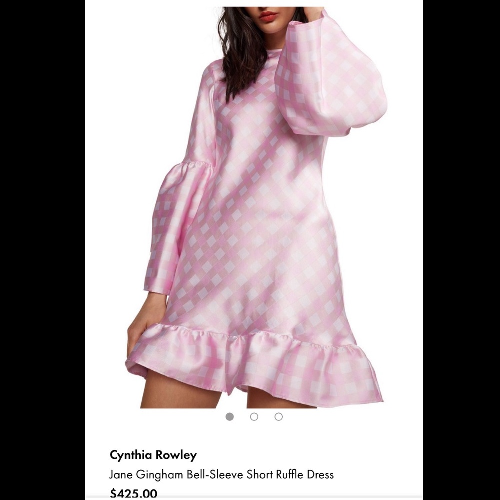 NWT Cynthia Roweley Jane pink gingham dress.